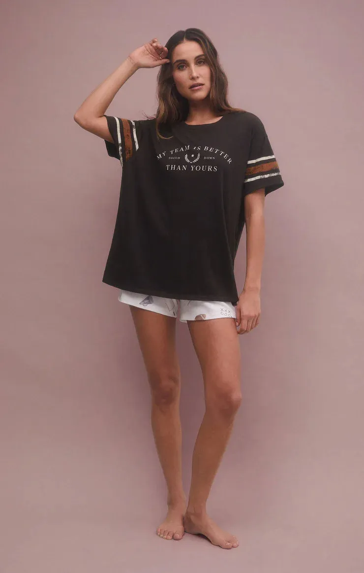 ZSU Boyfriend TEAM Tee in Vintage Black